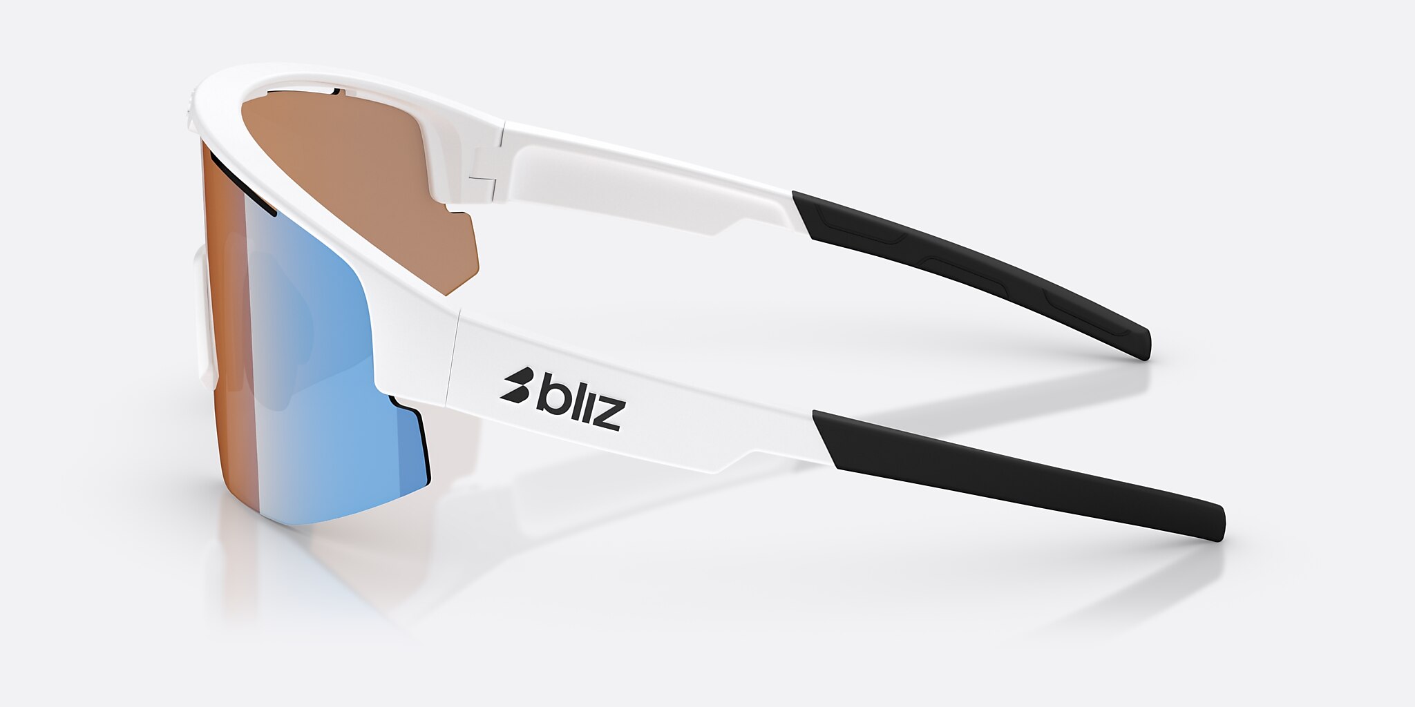 Sunglasses Bliz Matrix S (0-133) with Korall/orange spegel blå lens and Matt vit frame Image 3 of 6
