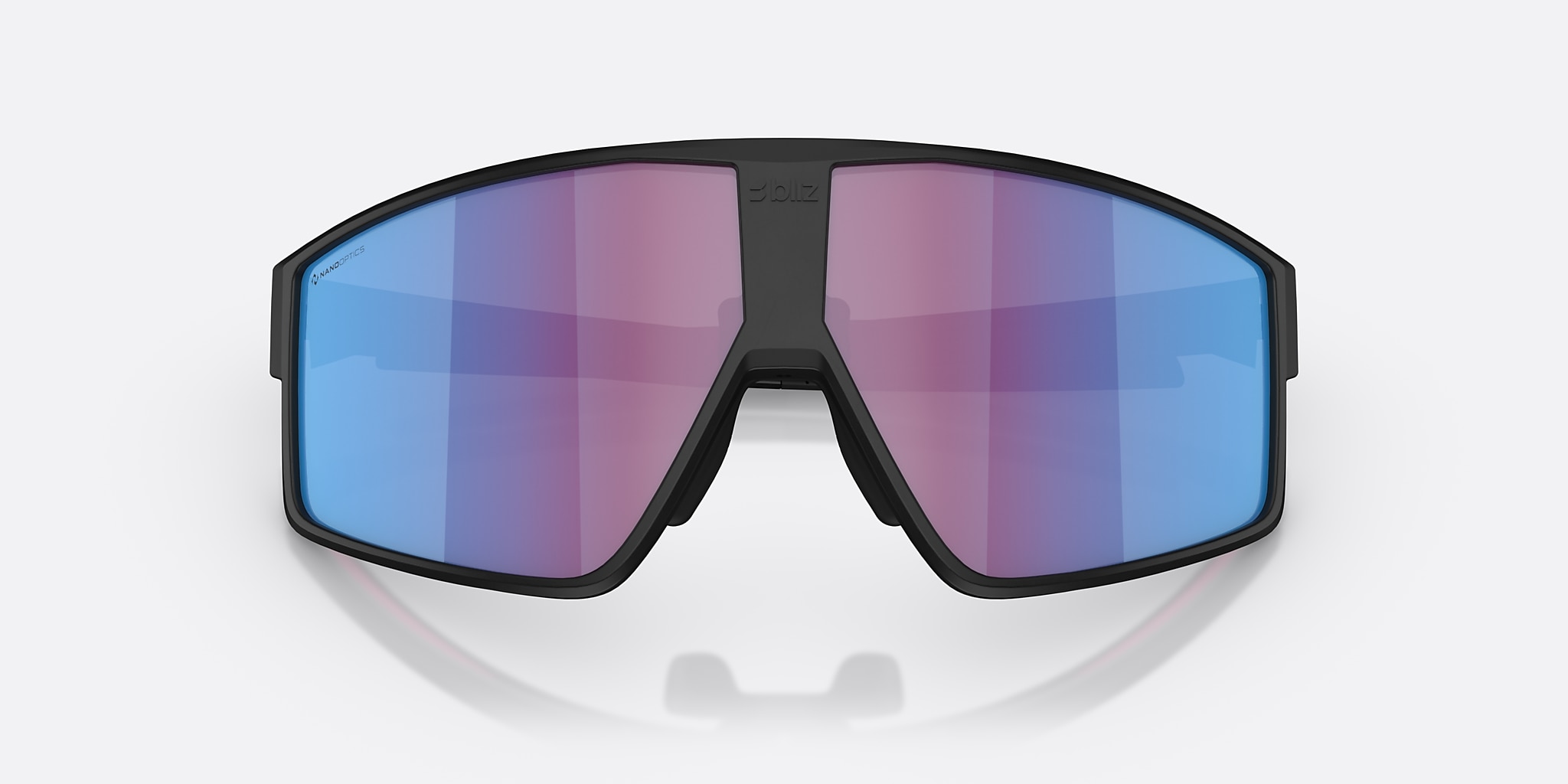 Sunglasses Bliz P002 L (69-09) with Rose/Violet Mirror Blue lens and Matte Black frame Image 5 of 6