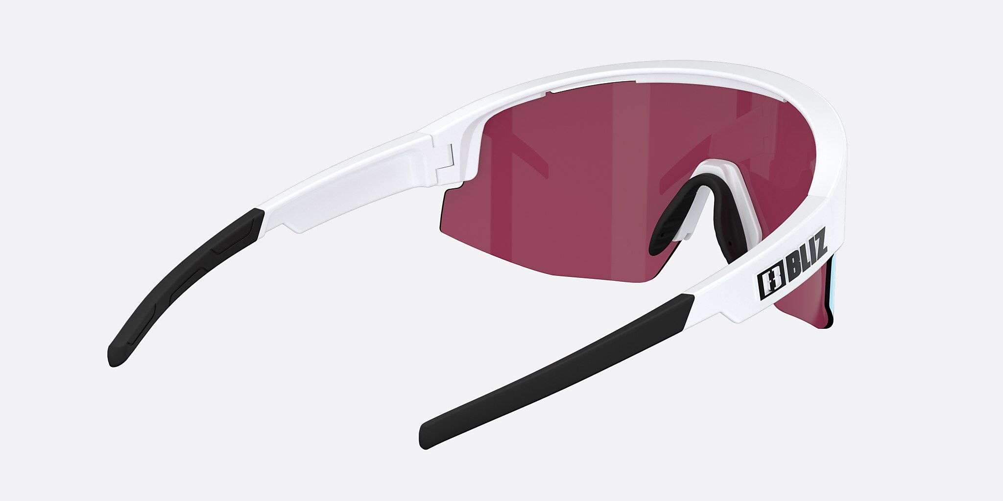 Sunglasses Bliz Matrix Small XXS (0-130) with Rose/Violet Mirror Blue lens and Matte White frame Image 4 of 6