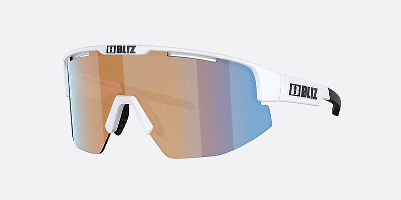 Sunglasses Bliz Matrix Small XXS (0-130) with Coral/Orange Mirror Blue lens and Matte White frame Image 1 of 6