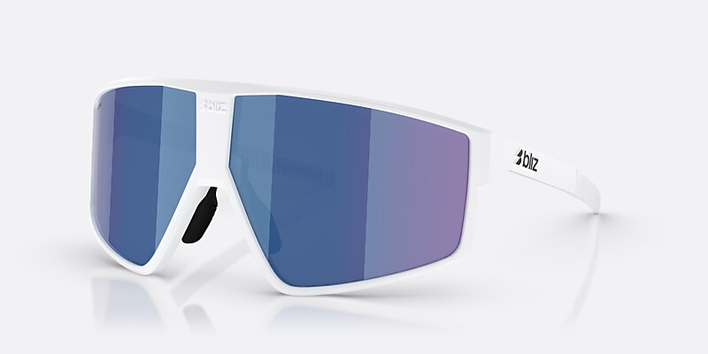 Sunglasses Bliz P002 XL (72-09) with Smoke/Blue Multicolor lens and Matte White frame Image 1 of 6