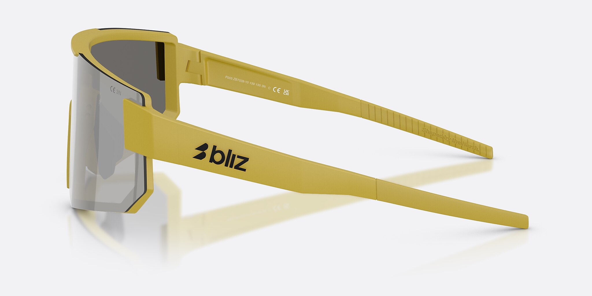 Sunglasses Bliz P005 XXL (0-139) con Smoke/Silver Mirror lente y Verde ámbar mate montura Imagen 3 de 7