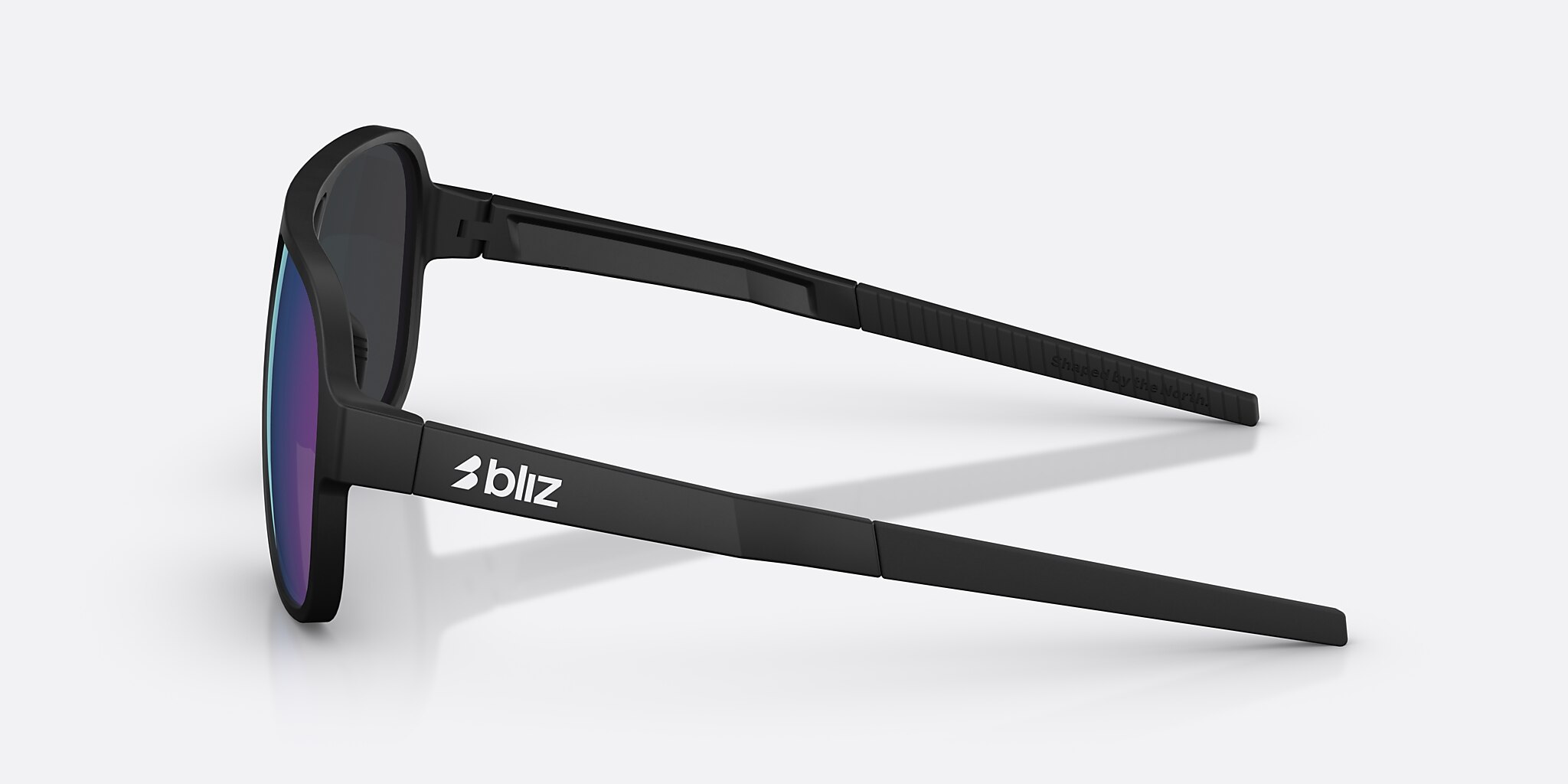 Sunglasses Bliz A006 XL (57-18) with Smoke/Blue Multicolor lens and Matte Black frame Image 3 of 7