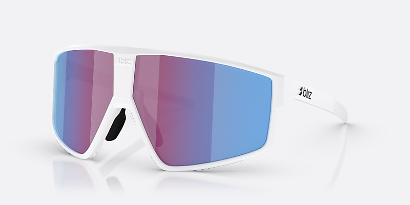 Sunglasses Bliz P002 XL (72-09) with Rose/Violet Mirror Blue lens and Matte White frame Image 1 of 6