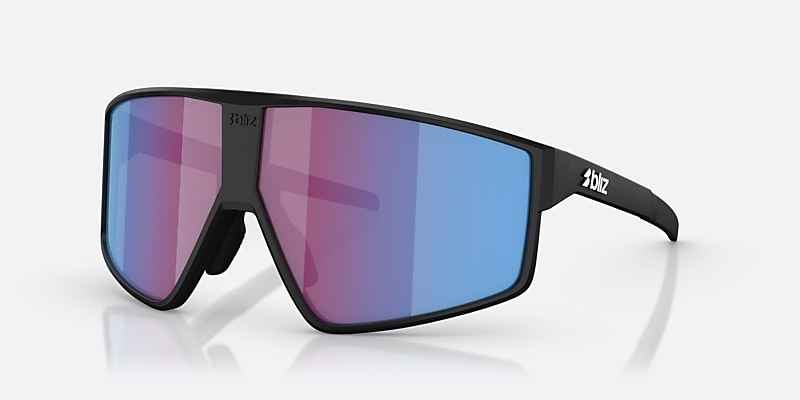 Sunglasses Bliz P002 L (69-09) with Rose/Violet Mirror Blue lens and Matte Black frame Image 1 of 6