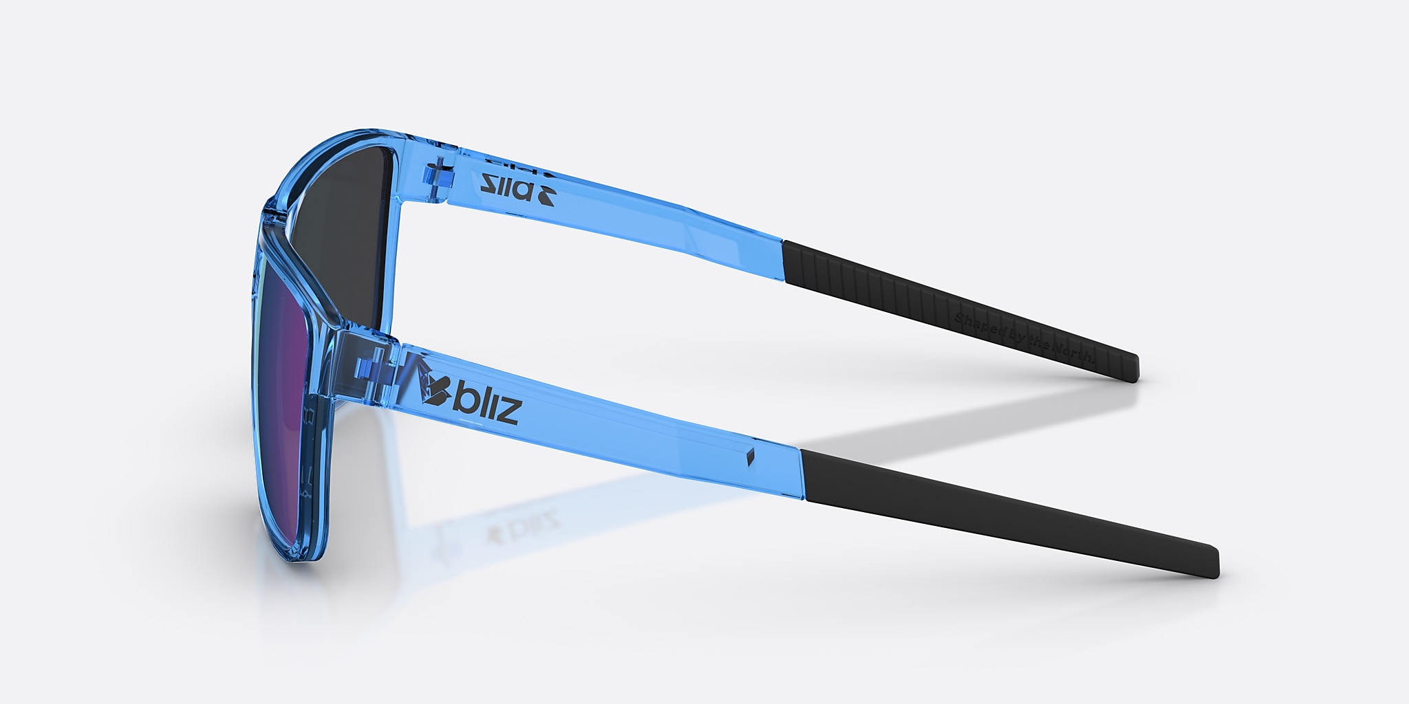 Sunglasses Bliz A008 L (61-12) with Smoke/Blue Multicolor lens and Transparent Blue frame Image 3 of 7