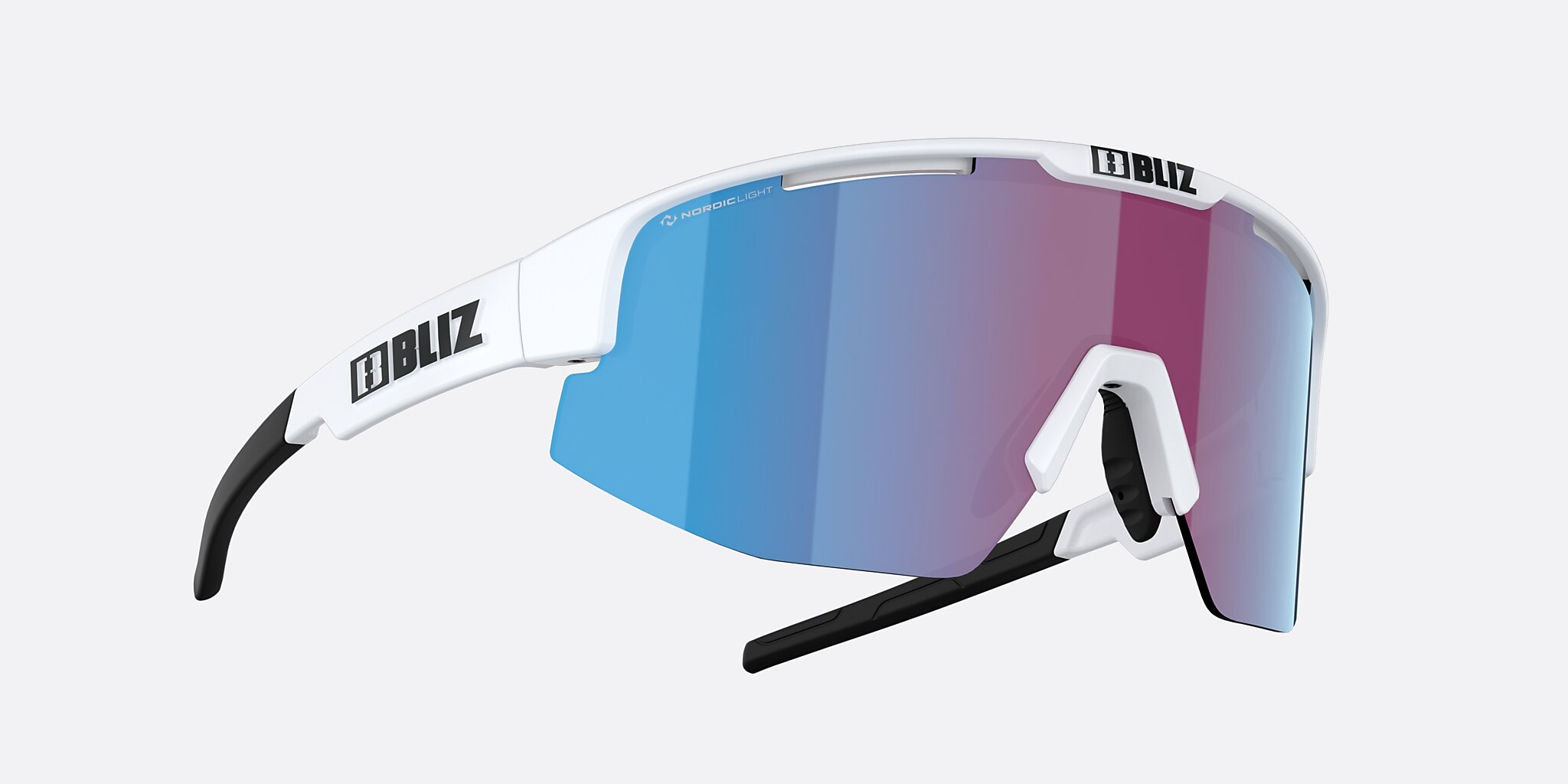 Sunglasses Bliz Matrix S (0-133) with Rose/Violet spejl/Blå lens and Mat Hvid frame Image 5 of 6