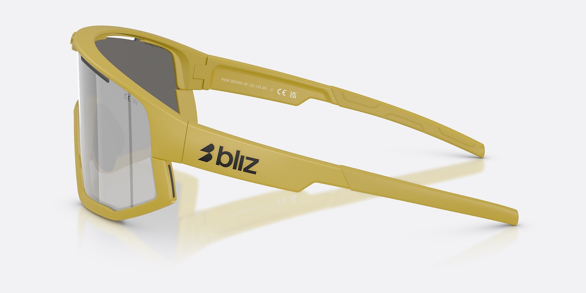 Sunglasses Bliz Fusion S (0-133) con Smoke/Silver Mirror lente y Verde ámbar mate montura Imagen 3 de 7