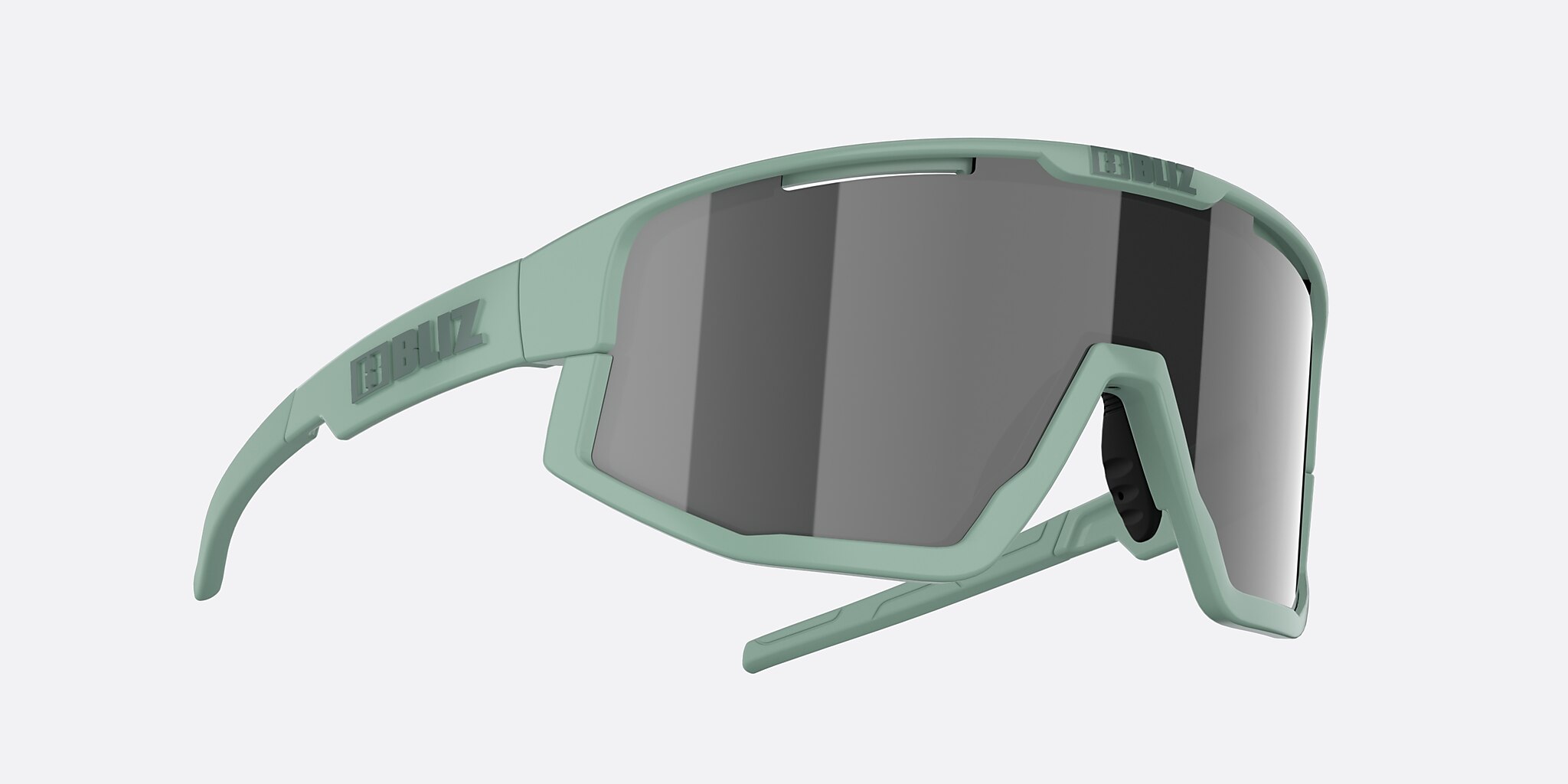 Sunglasses Bliz Fusion Small XXS (0-125) with Smoke Mirror Silver lens and Matte Green frame Image 5 of 6