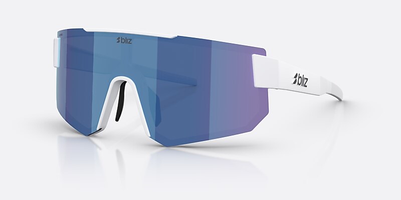 Sunglasses Bliz P005 XXL (0-139) with Smoke/Blue Multicolor lens and Matte White frame Image 1 of 7