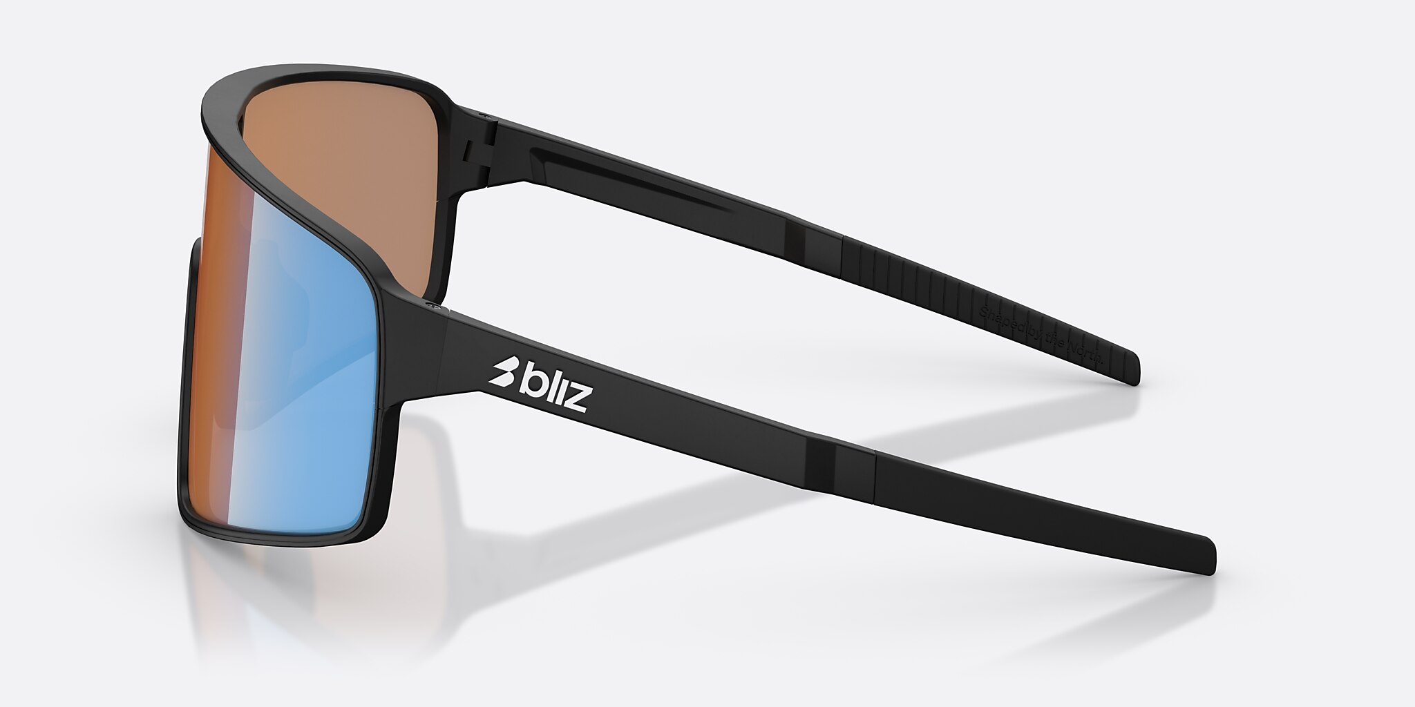 Sunglasses Bliz P001 L (0-138) with Korall/orange spegel blå lens and Matt svart frame Image 3 of 6
