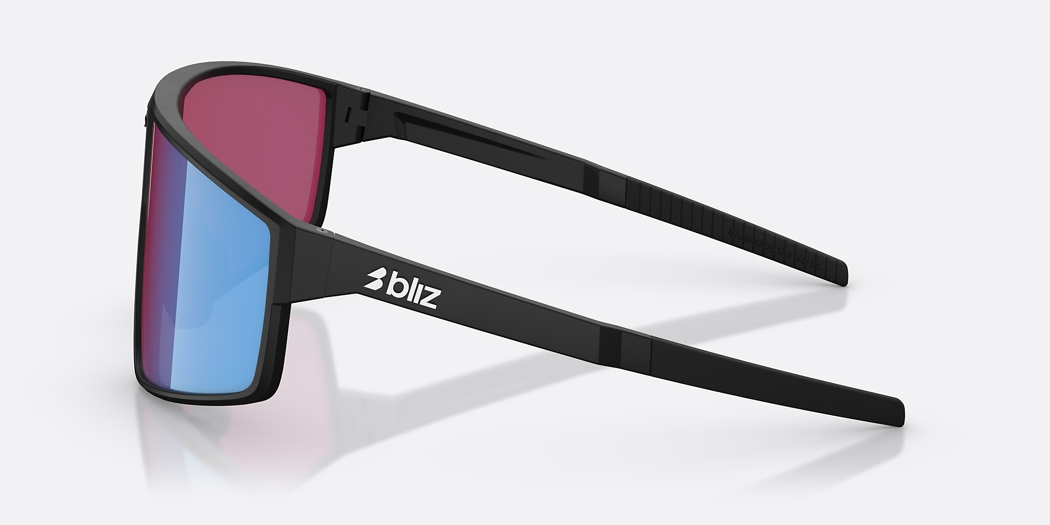 Sunglasses Bliz P002 L (69-09) with Rose/Violet Mirror Blue lens and Matte Black frame Image 3 of 6