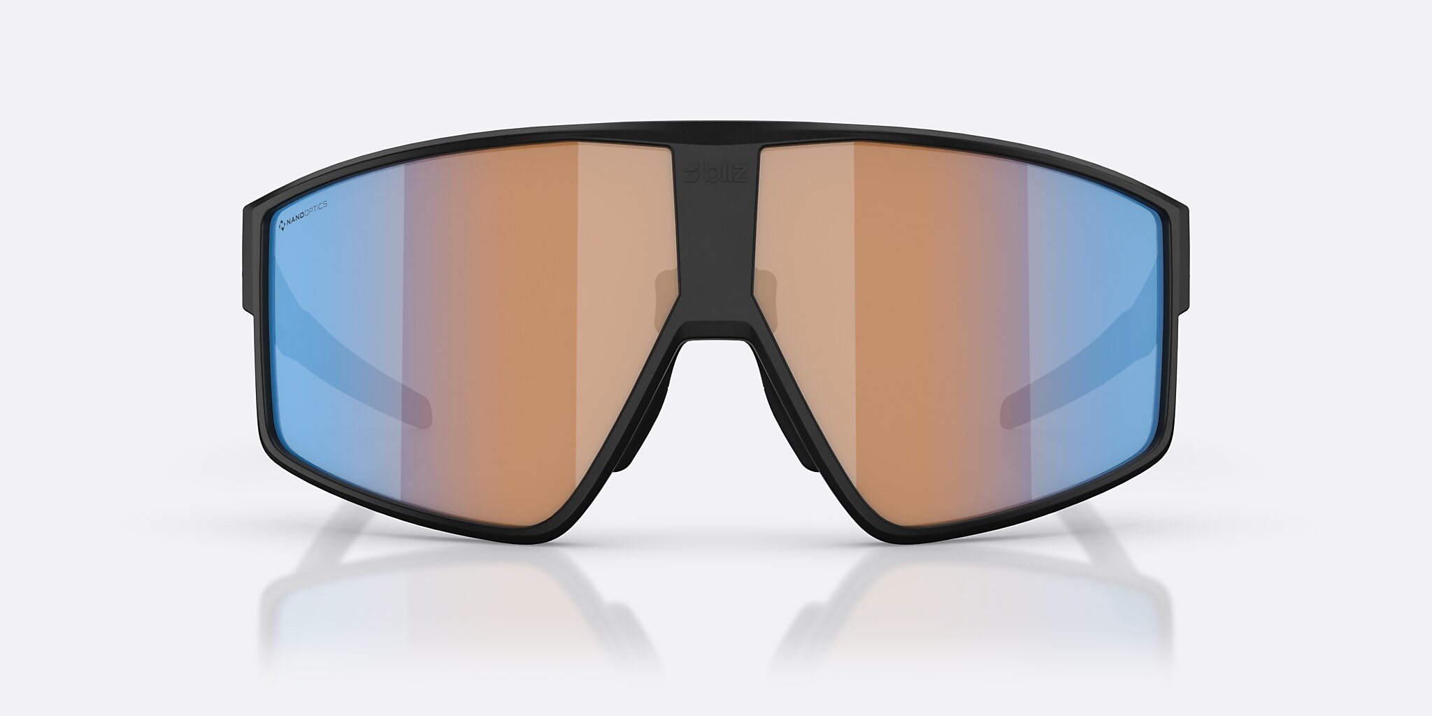 Sunglasses Bliz P002 XL (72-09) with Korall/orange spegel blå lens and Matt svart frame Image 2 of 6