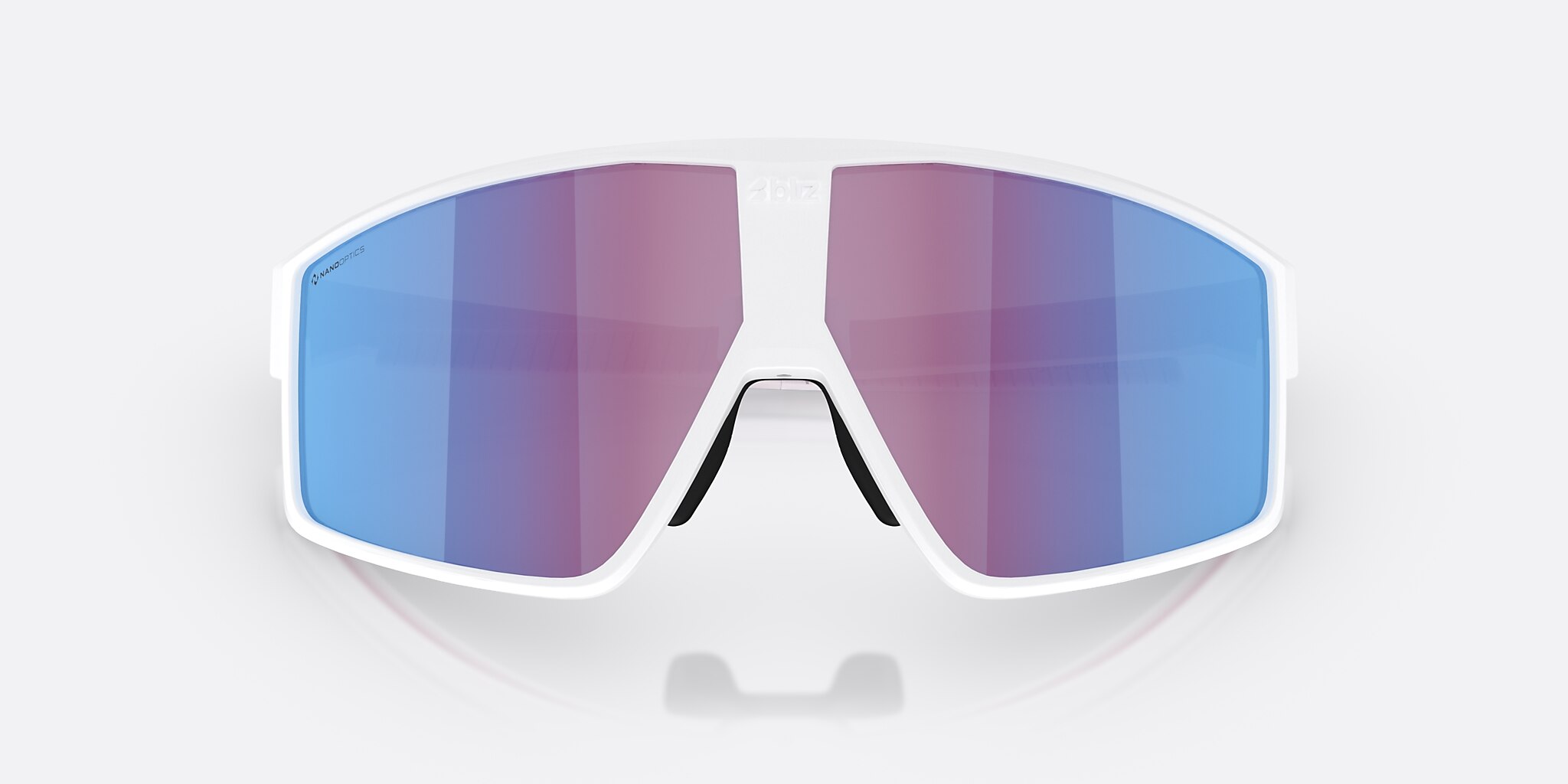 Sunglasses Bliz P002 XL (72-09) with Rose/Violet Mirror Blue lens and Matte White frame Image 5 of 6