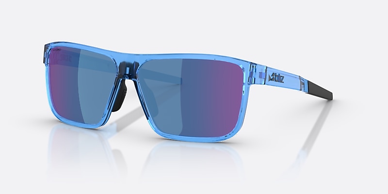 Sunglasses Bliz A008 L (61-12) with Smoke/Blue Multicolor lens and Transparent Blue frame Image 1 of 7