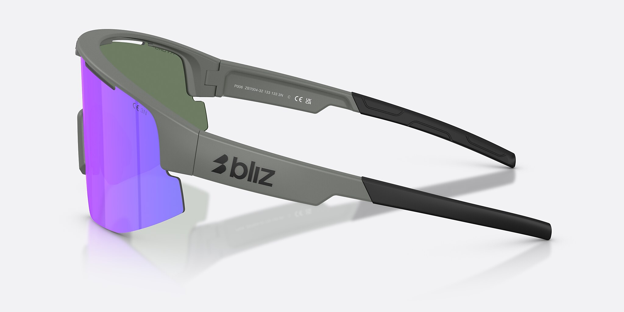 Sunglasses Bliz Matrix S (0-133) con Humo/morado multicolor lente y Gris Mate montura Imagen 3 de 6