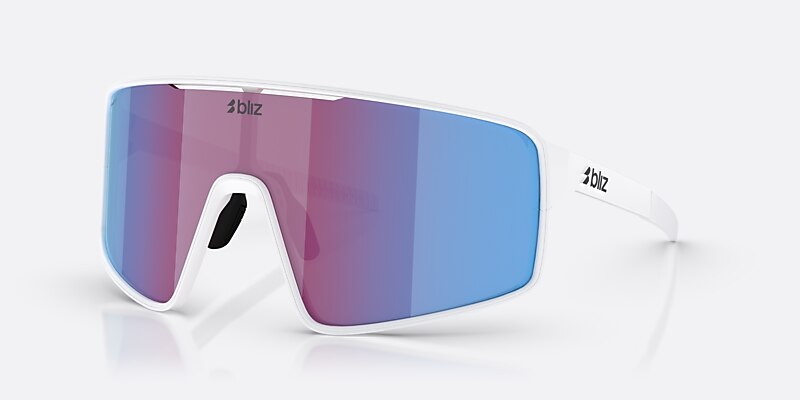 Sunglasses Bliz P001 L (0-138) with Rose/Violet Mirror Blue lens and Matte White frame Image 1 of 6