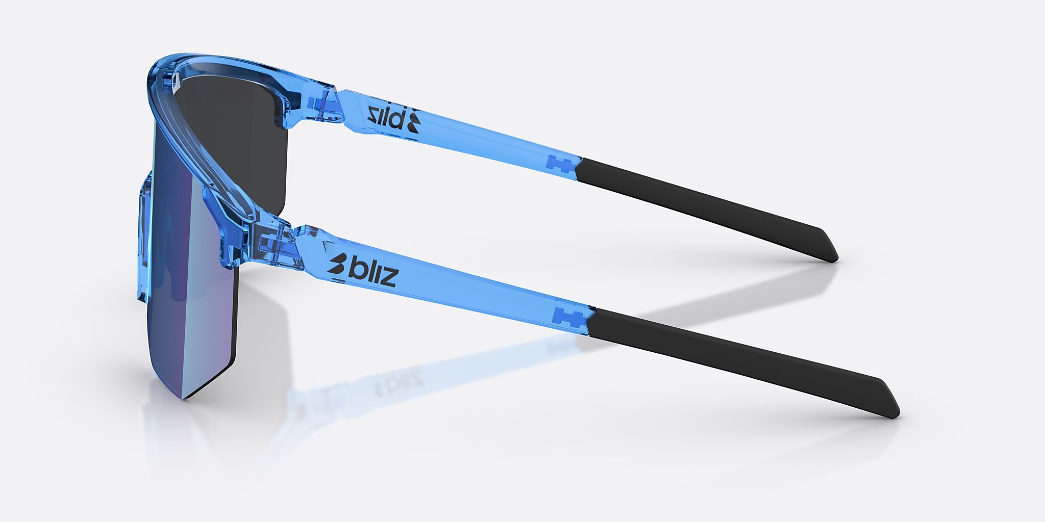 Sunglasses Bliz Hero Small L (0-129) with Røg/Blå multicolor lens and Transparent Blå frame Image 3 of 6