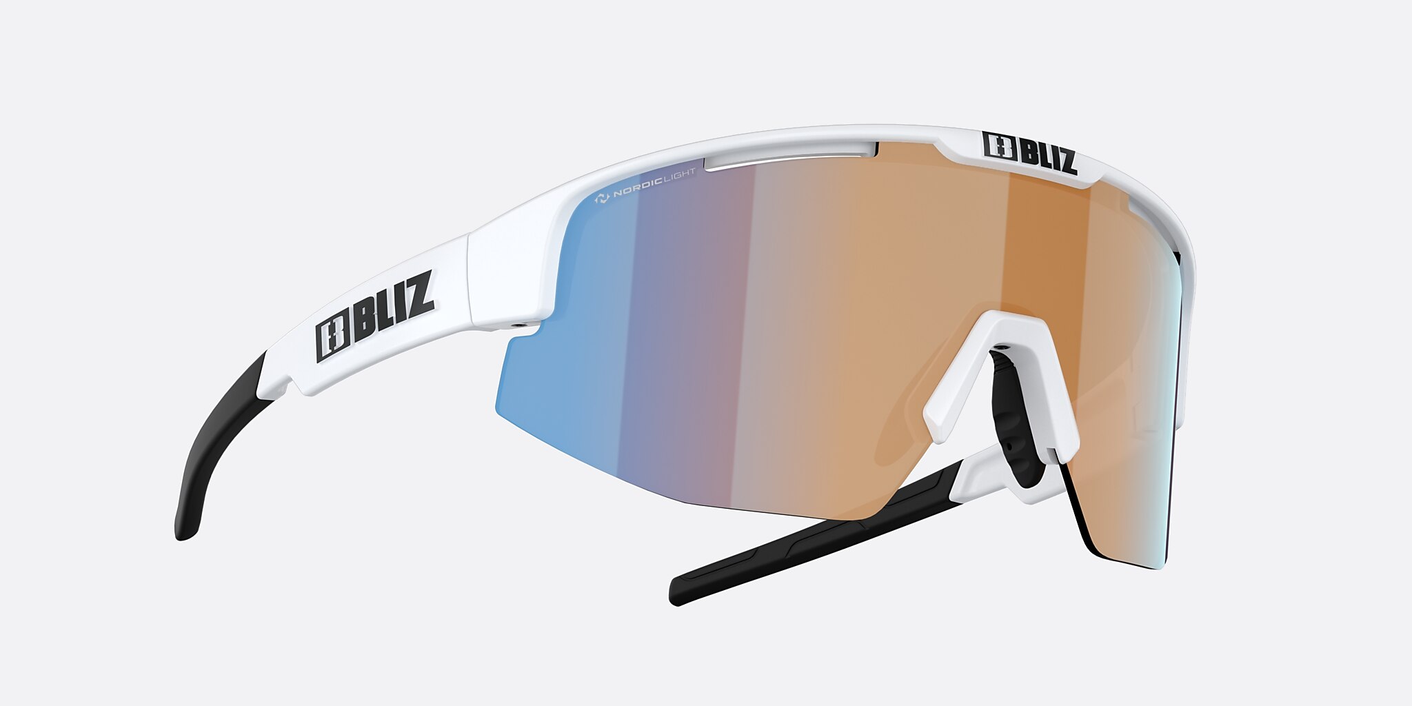 Sunglasses Bliz Matrix Small XXS (0-130) with Coral/Orange Mirror Blue lens and Matte White frame Image 5 of 6
