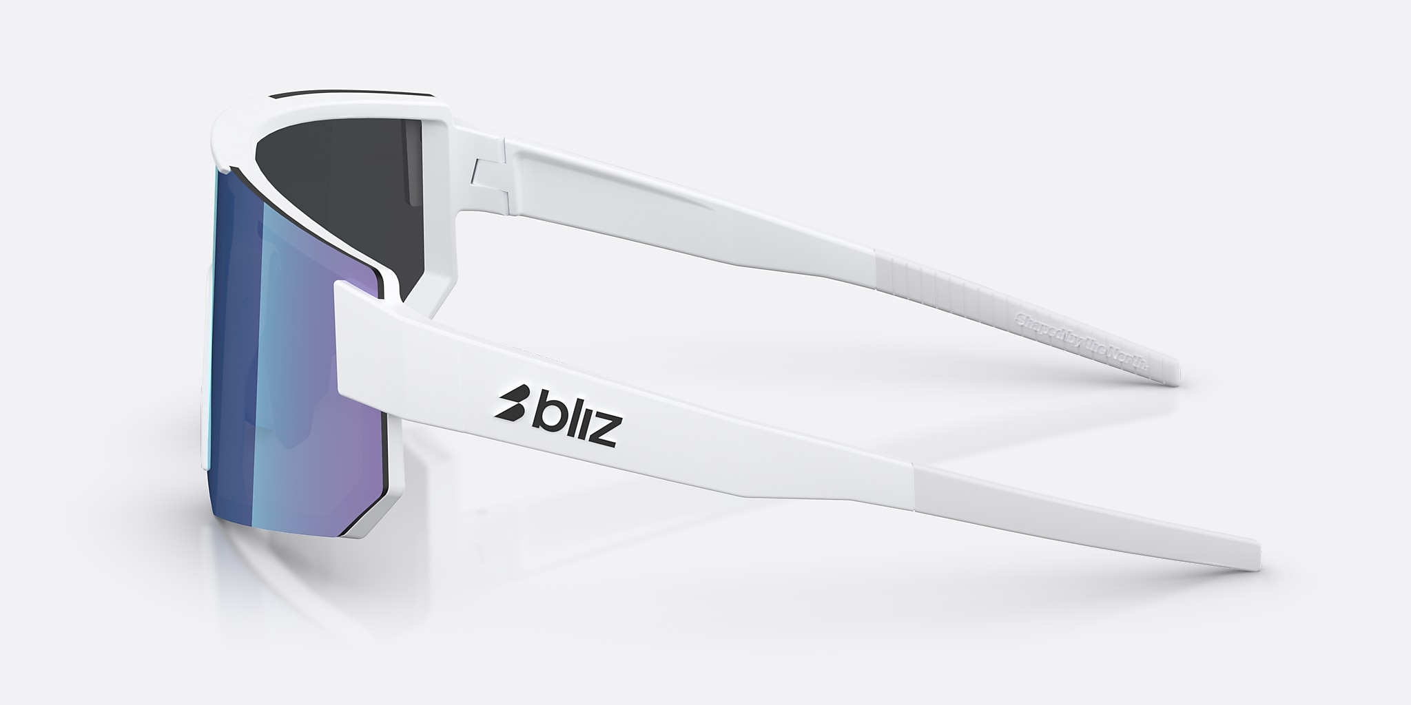 Sunglasses Bliz P005 XXL (0-139) with Smoke/Blue Multicolor lens and Matte White frame Image 3 of 7