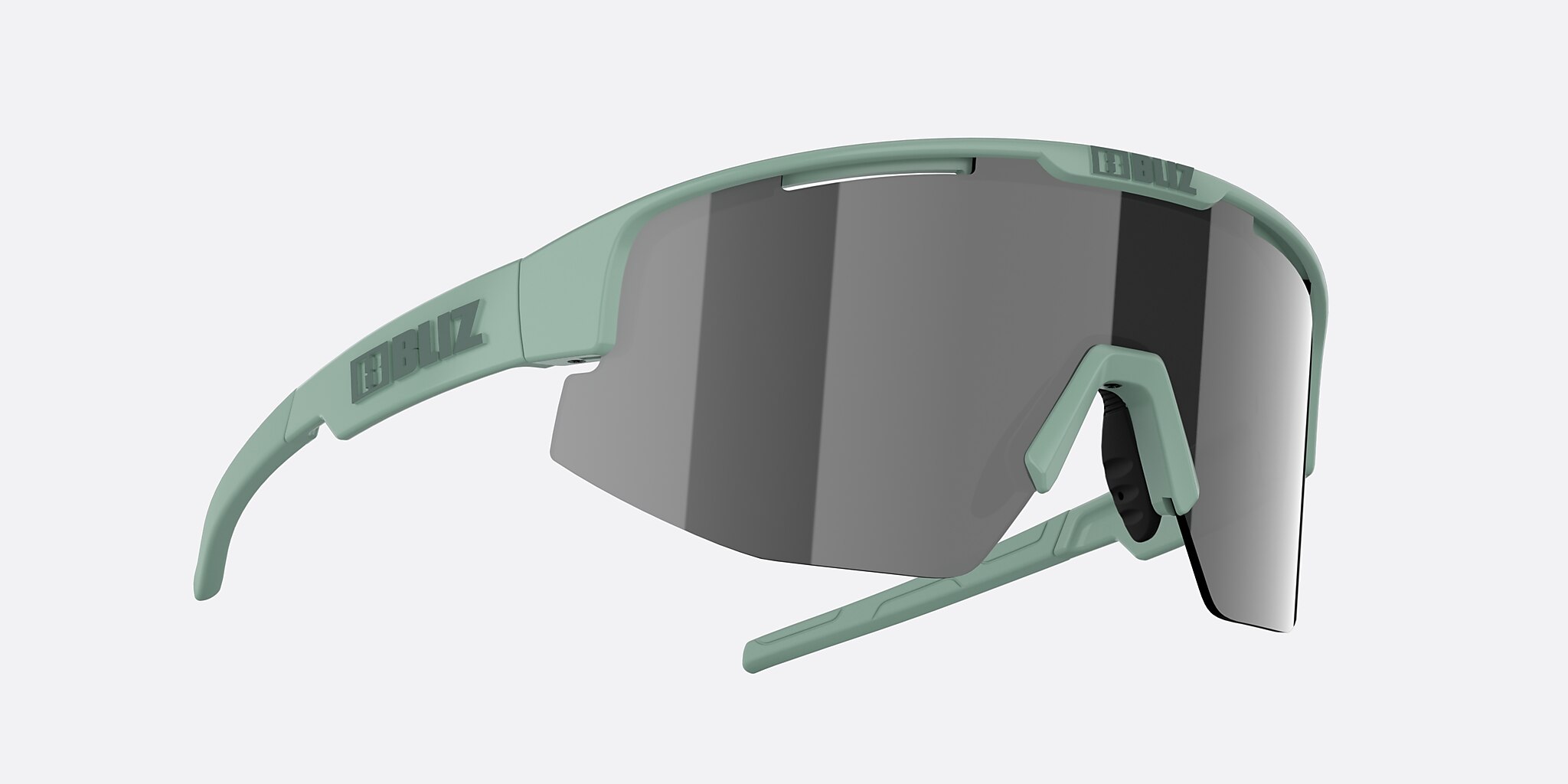 Sunglasses Bliz Matrix Small XXS (0-130) with Smoke Silver Mirror lens and Matte Green frame Image 5 of 6