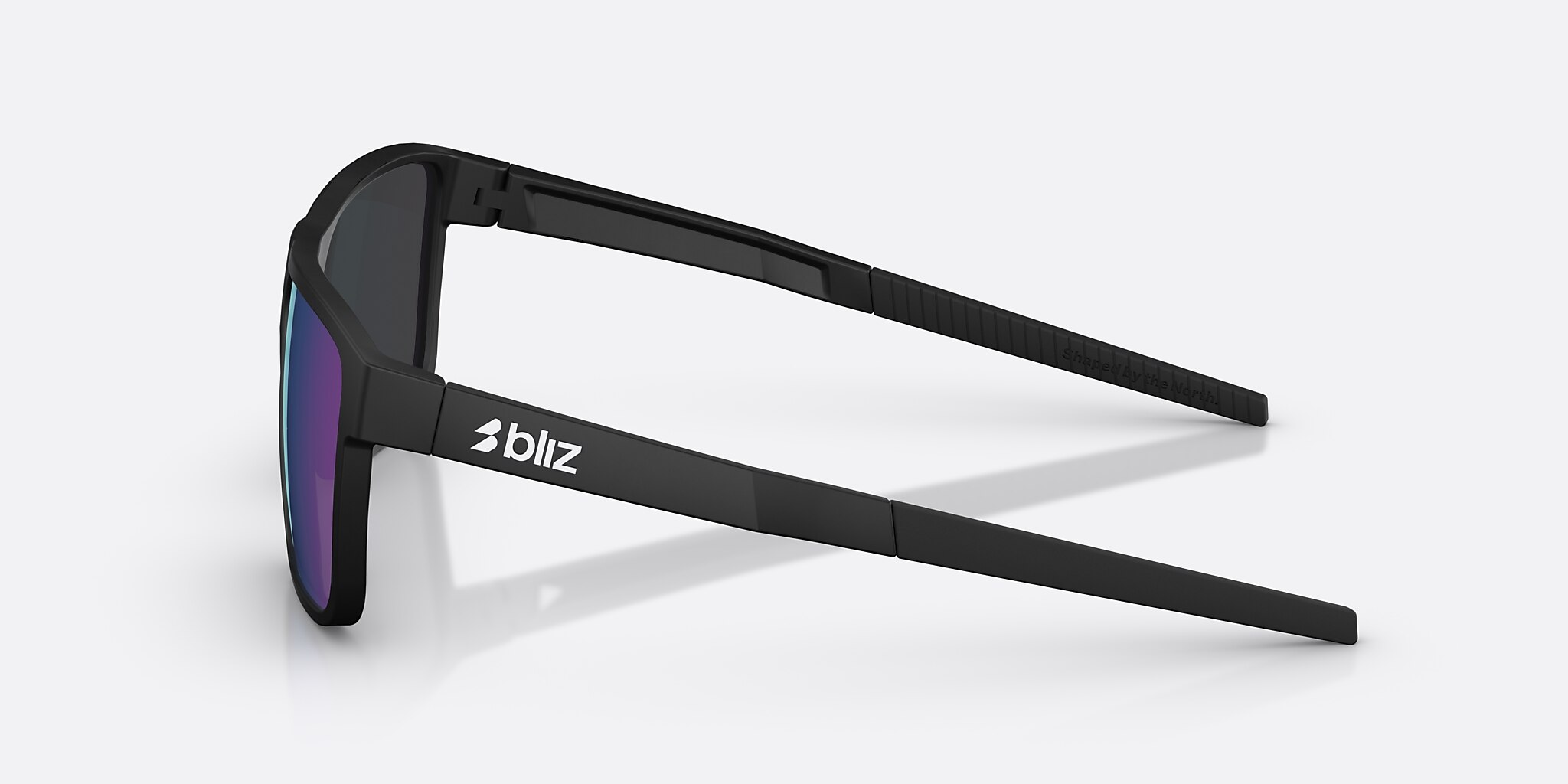 Lunettes de soleil Bliz A008 L (61-12) avec Multicolore fumée/bleu verre et Noir mat monture Image 3 de 7