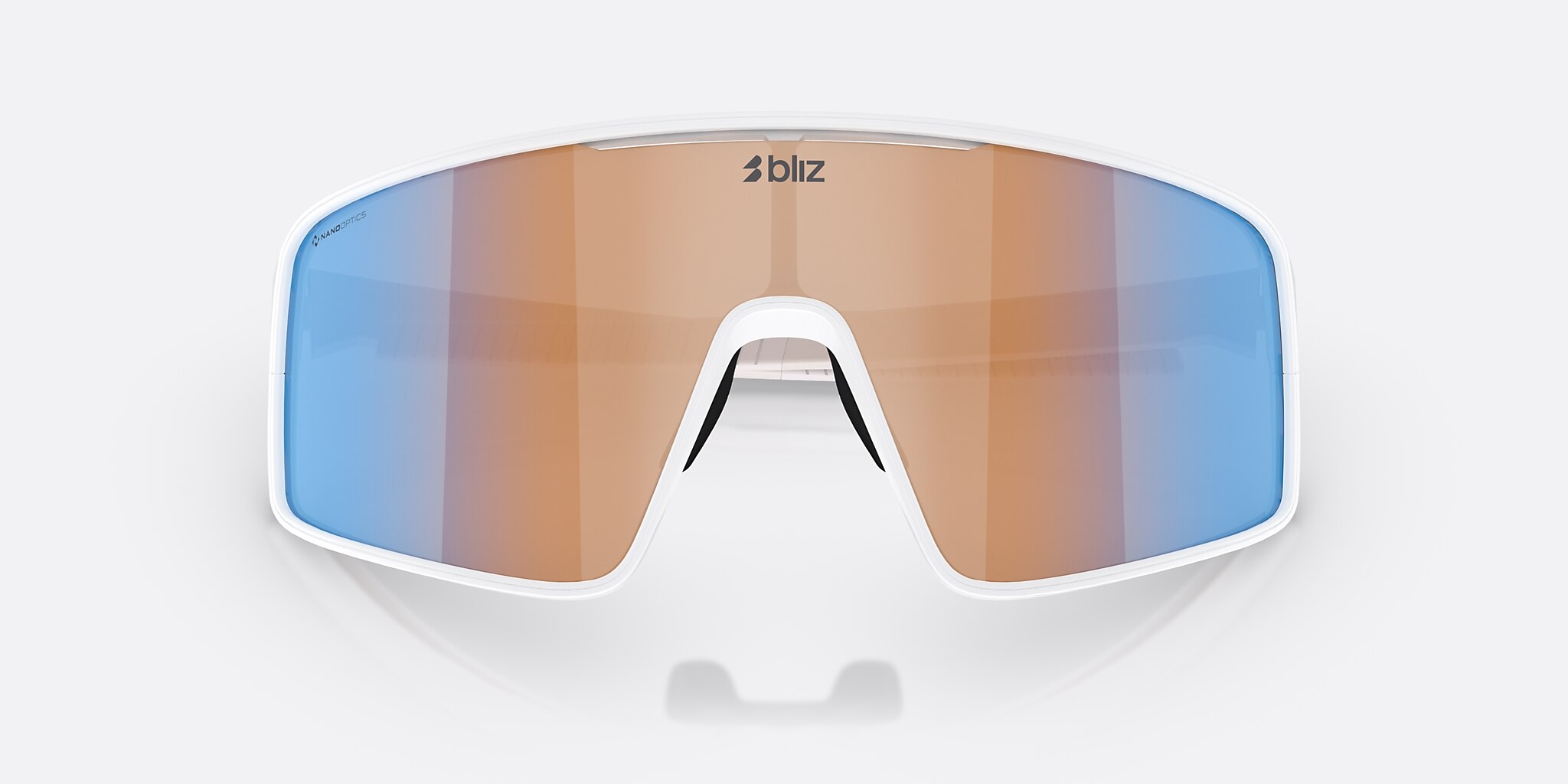 Sunglasses Bliz P001 XL (0-142) with Coral/Orange Mirror Blue lens and Matte White frame Image 5 of 6
