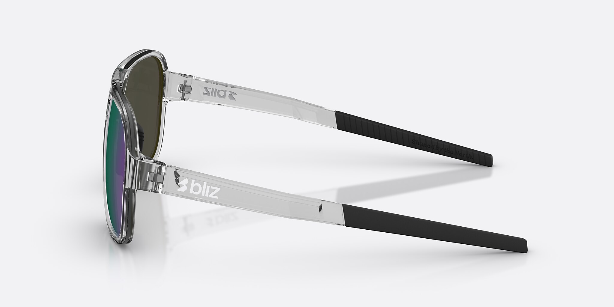Sunglasses Bliz A006 XL (57-18) with Green/Green Multicolor lens and Crystal Black frame Image 3 of 7