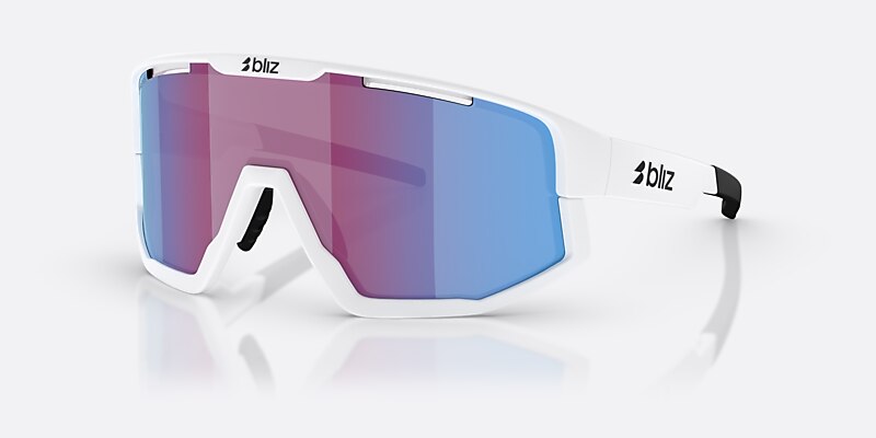 Sunglasses Bliz Fusion Small XXS (0-125) with Rose/Violet Mirror Blue lens and Matte White frame Image 1 of 6