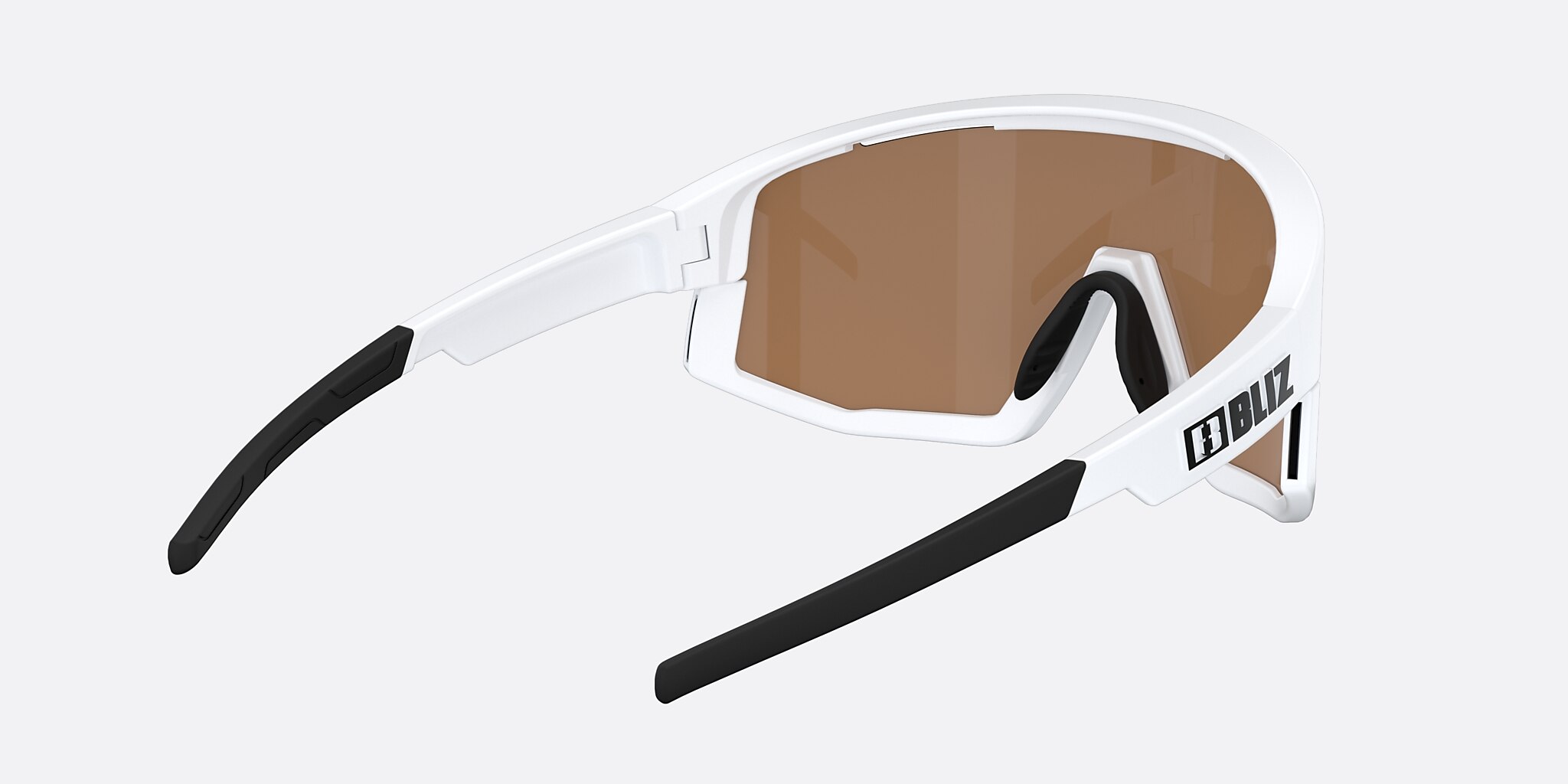 Sunglasses Bliz Fusion S (0-133) with Coral/Orange Mirror Blue lens and Matte White frame Image 4 of 7