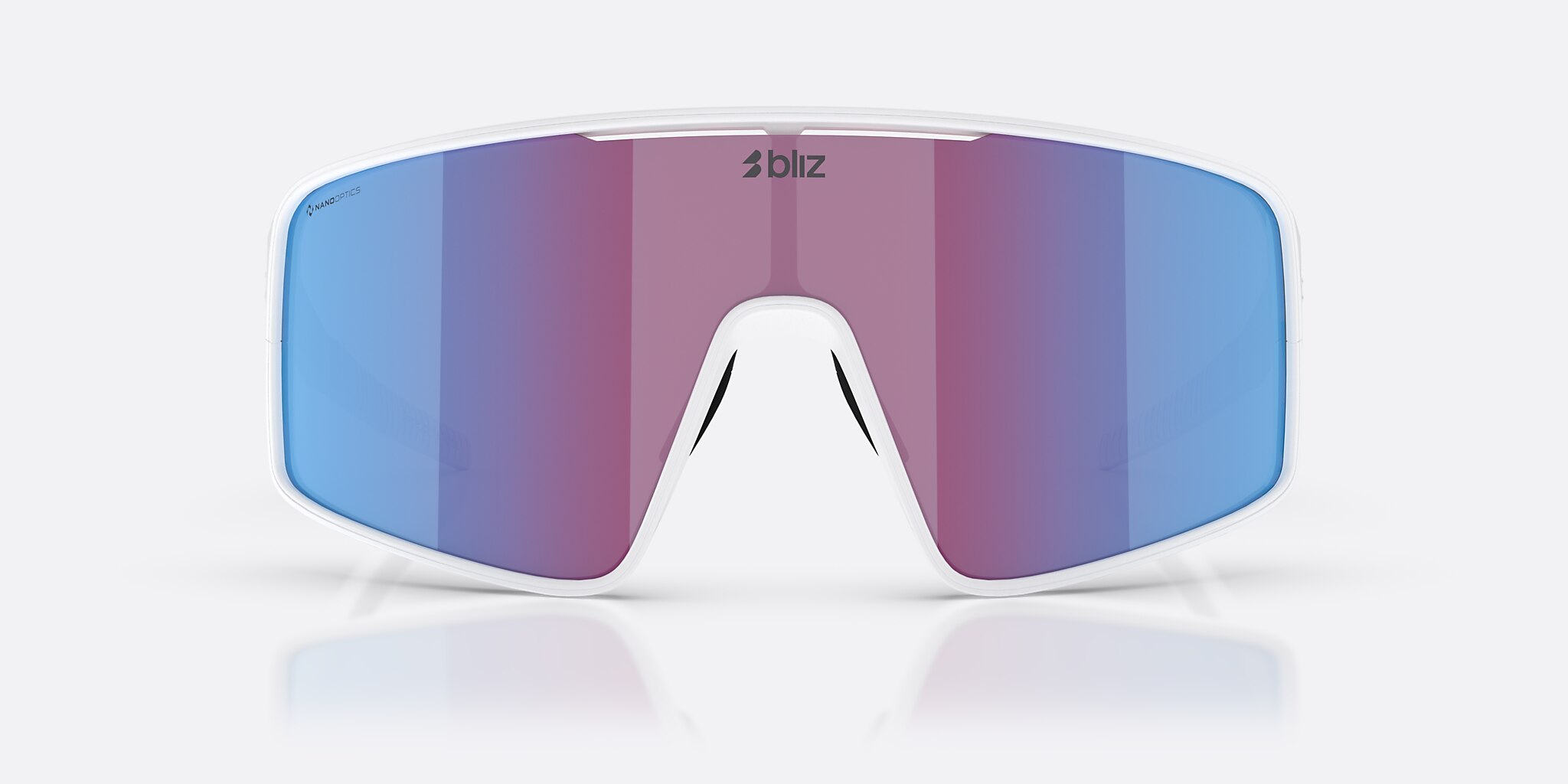Sunglasses Bliz P001 L (0-138) with Rose/Violet Mirror Blue lens and Matte White frame Image 2 of 6
