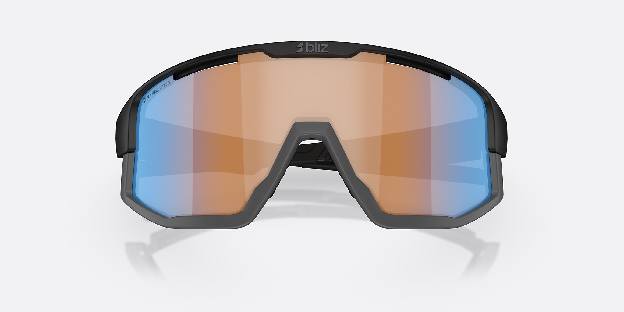 Sunglasses Bliz Fusion Small XXS (0-125) with Coral/Orange Mirror Blue lens and Matte Black frame Image 5 of 6