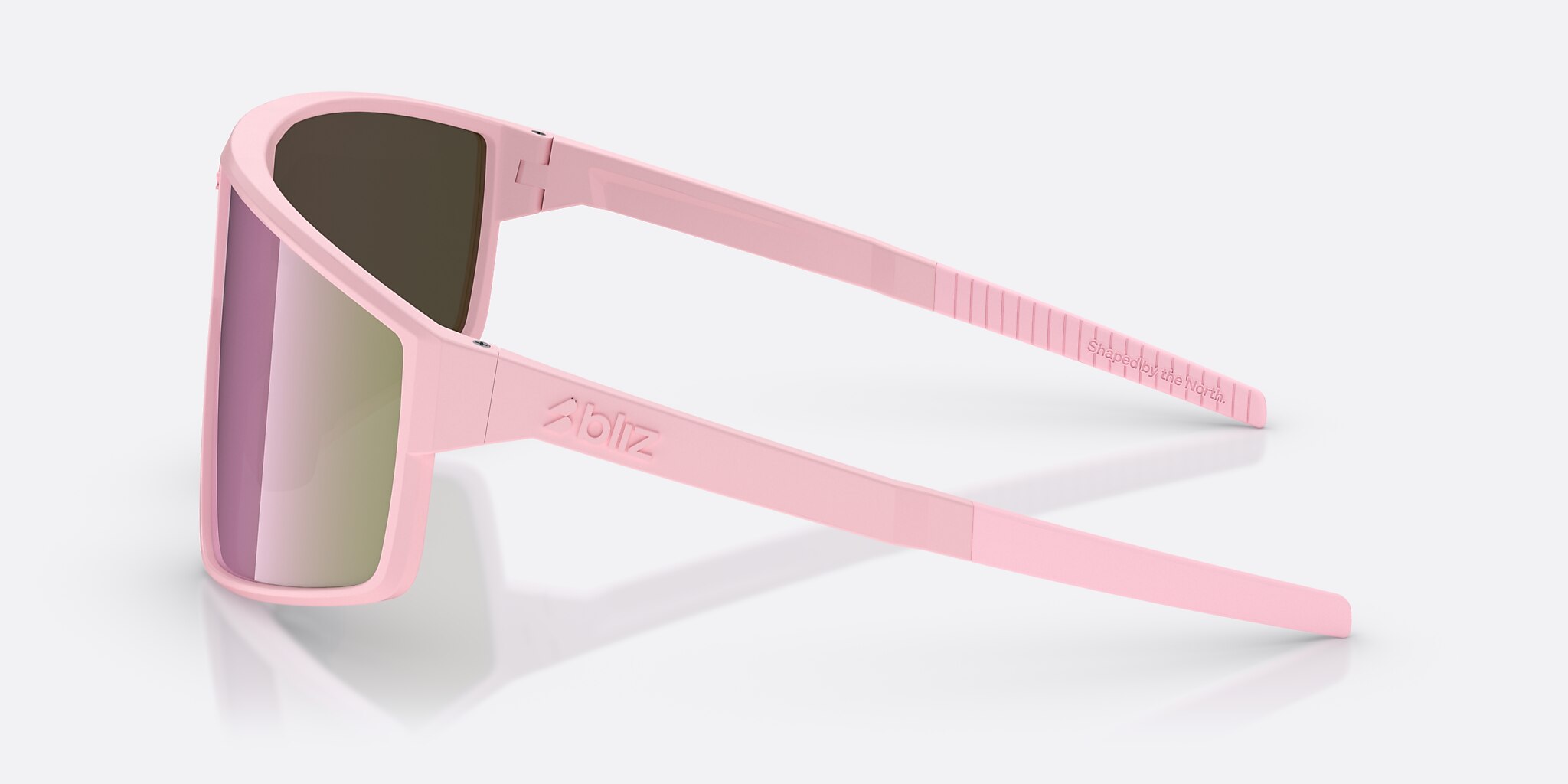 Sunglasses Bliz P002 L (69-09) with Brown/Rose Multicolor lens and Matte Powder Pink frame Image 3 of 6